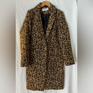 Kendal and Kylie Leopard print mid length coat